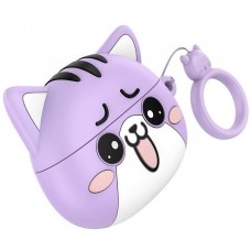 Наушники беспроводные Hoco EW48 Purple cat - фиолетовый кот