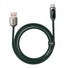 Кабель с экранчиком Baseus Fast Charging USB - Type-C 66W 1 метр CASX020006 зеленый