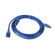 Удлинитель USB 2.0 5 метров - папа - мама полупрозрачный синий