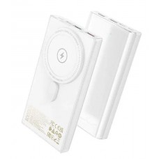 Внешний акб Hoco Q22 Taurus magnetic fully with digital 10000 mah магнитная батарея белая