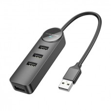 Конвертер хаб адаптер Borofone DH5 Erudite 4-in-1 на 4 usb 2.0 с кабелем 20 см