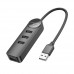 Конвертер хаб адаптер Borofone DH5 Erudite 4-in-1 на 4 usb 2.0 с кабелем 20 см