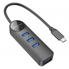Конвертер хаб адаптер Borofone DH5 Erudite 4-in-1 - Type-C на 4 usb 3.0 с кабелем 20 см