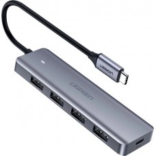 Преобразователь хаб UGREEN CM219 4-Port USB 3.0 Hub + питание по Micro-USB (50985)