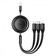 Кабель 3-in-1 Baseus Bright Mirror 2 Series Retractable USB to M+L+C 3.5A 1.1m (CAMJ010001)