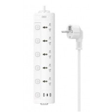 Удлинитель - сетевой фильтр XO WL19 5AC розеток / USB /Type-C 10A 250V 2 метра