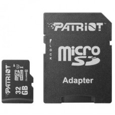 Карта памяти microSDHC Patriot 32 Gb UHS-I class 10 с адаптером PSF32GMCSDHC10