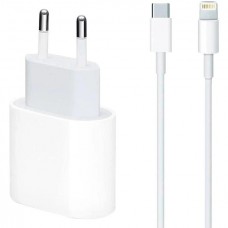 Сетевое зарядное устройство для Iphone 14 Pro Max 20W + кабель Type-C - Lightning (MHJ83ZMA/A) коробка
