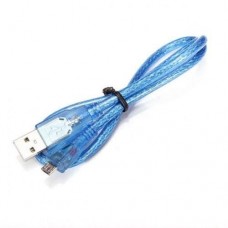 Кабель 3 метра Usb - Miсro-USB синий полупрозрачный