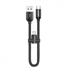 Кабель 2 in 1 - microUSB + Type-C 2.4A 0.23 m - Baseus (CAMUTC-01) U-shaped Portable