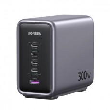 Зарядное устройство UGREEN CD333 Nex 1U + 4C 300W GaN адаптер питания серый