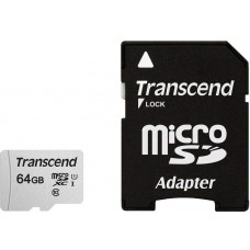 Карта памяти microSDXC 64Gb Transcend 300S Class10 UHS-I U1 (TS64GUSD300S-A)
