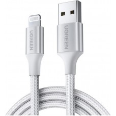 Кабель UGREEN US199 MFi - USB - Lightning металлические коннекторы 1 метр (60161)