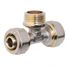 Тройник обжимной для труб 16 мм - 1/2" наружная Valve SV160161516