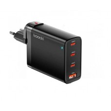 Зарядное устройство Toocki 100W GaN P100BD12C2A0 - 4 порта 2C+2A  черное евро вилка