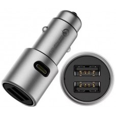 Авто зарядное устройство Xiaomi Car Quick Charger 3.0 36W 2 USB + Type-C (GDS4053CN) серебристое
