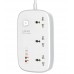 Удлинитель - сетевой фильтр Profit SC3416 65W 3 розетки + 4 порта 2Type-C+2USB 2 метра
