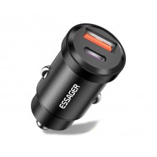 Зарядное устройство Essager ES-CC07 30W блок на 2 выхода USB + Type-C черный