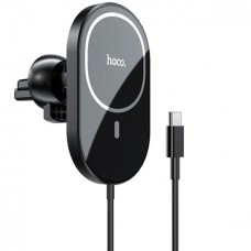Магнитный держатель в авто с беспроводной зарядкой Hoco CA90 MagSafe для iPhone 12 13