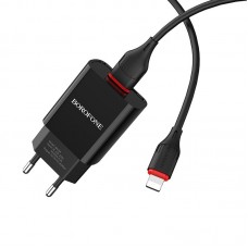 Зарядное устройство с кабелем USB - Lightning - BOROFONE BA20A Sharp черное
