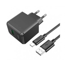 Адаптер - зарядное устройство HOCO CS12A (1 USB 18W) + кабель USB - Type-C (черное)