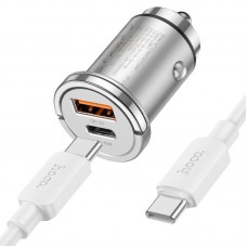 Авто зарядное адаптер HOCO NZ10 45 W набор с кабелем usb-c - usb-c серебристый