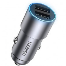 Автомобильный адаптер - зарядное Ugreen CD130 24W 2 порта USB-A (50592) алюминиевый