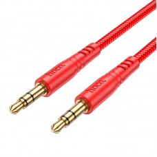 Кабель усиленный - аудио шнур HOCO UPA24 Smooth AUX audio cable 3.5 - 3.5 1 метр красный