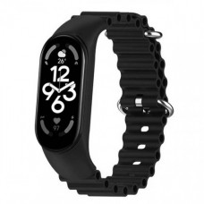 Ремешок - сменный браслет для Xiaomi Mi Band 3 4 5 6 7 Ocean band черный
