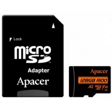 Карта памяти microSDXC 128 GB - APACER V30 A2 R100 + adapter (AP128GMCSX10U8-R)