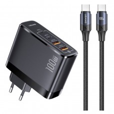 Зарядное устройство 4 порта 100 вт USAMS-UC Fast Charger Kit T44 100W 4 Ports GaN Fast Charger