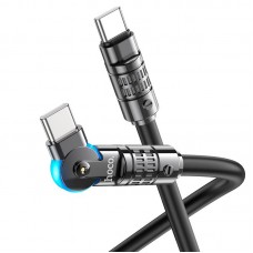 Кабель угловой Hoco U118 Type-C to Type-C 1.2m поворотный 90 градусов