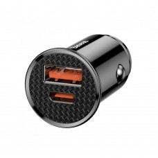 Авто зарядное устройство Baseus Circular Plastic 2 порта USB-A + USB-C 30W CCYS-D01