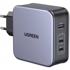 Зарядный комплект - блок и кабель 3 порта USB (2хUSB-C+USB-A) Ugreen CD289 140W Gan (90549)