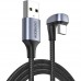 Кабель угловой - поворот на 90 градусов UGREEN US311 USB 2.0-A to Angled USB-C 1 метр (70313)