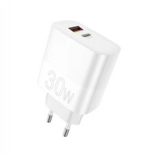 Зарядное устройство - адаптер питания WUW-C208 30W PD USB-C + USB QC3.0 18W