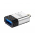 Адаптер переходник XO NB186 Lightning to USB OTG серебристый