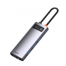 Хаб - конвертер Baseus Metal Gleam Series 6-in-1 Type-C HUB Docking Station CAHUB-CW0G