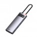 Хаб - конвертер Baseus Metal Gleam Series 6-in-1 Type-C HUB Docking Station CAHUB-CW0G