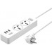 Удлинитель - фильтр сетевой XO WL04 3 порта USB +  2 розетки 10A белый