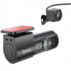 Видеорегистратор HOCO DV8 2K display hidden driving recorder (комплект с задней камерой)