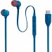 Наушники проводные JBL T310C USB-C (JBLT310CBLU) гарнитура с микрофоном синяя