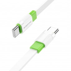 Кабель плоский Borofone BX89 Union 60W USB Type-C to Type-C бело зеленый 6974443389531