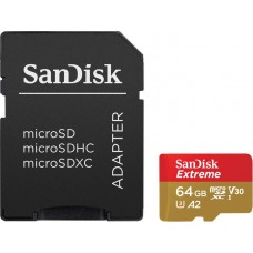 Карта памяти SanDisk Extreme A2 64GB V30 C10 UHS-I U3 R170 W90 с адаптером