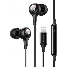 Наушники проводные для iPhone - UGREEN EP103 In-Ear Earphones Lightning Connector (30631) черные