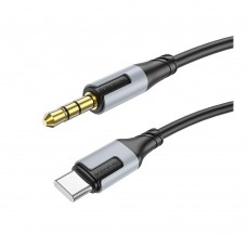 Кабель Переходник Type-C to Mini Jack 3.5 mm BOROFONE BL19 Type-C - 3.5mm AUX (черный) 1 метр
