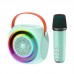 Караоке колонка система XO F42 Dazzling RGB с беспроводным микрофоном голубая
