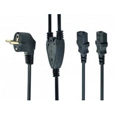 Кабель силовой Y-образный Cablexpert (PC-186-ML6) CEE7/17-C13*2 черный 2 метра