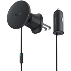 Беспроводное зарядное авто держатель Baseus CW01 Magnetic Wireless 15W (+ АЗУ Type-c 25W) Claw Editon Black