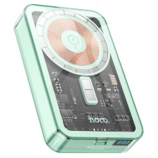 Аккумулятор внешний магнитный Hoco Q14A Ice Crystal 10000 mah PD20W magnetic fast charging blue